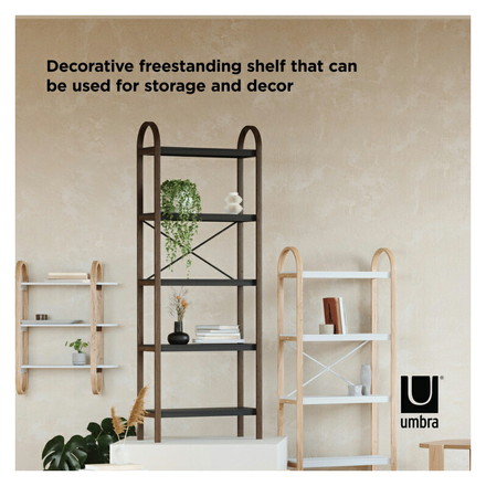 シェルフ オープンシェルフ オープンラック 5段ラック ホワイト ナチュラル アンブラ ベルウッド 天然木