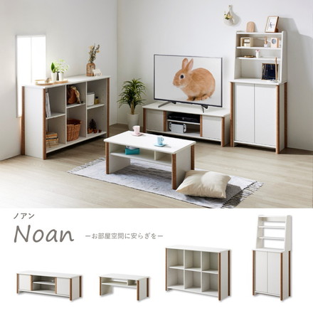 ノアン リビングテーブル テーブル コンパクト 新生活 ホワイト ナチュラル バイカラー