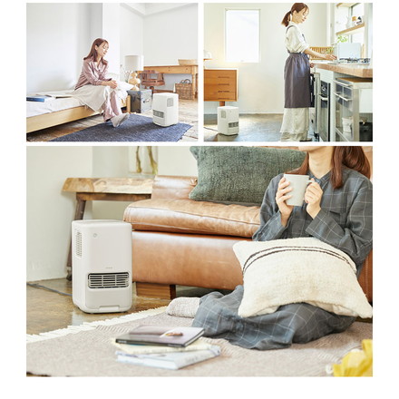 シロカ siroca 加湿機能付きセラミックファンヒーター 気化式加湿器 3L 最大14畳 リモコン操作 SH-3D251(W) ホワイト