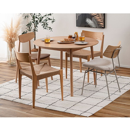 テーブル ダイニングテーブル 円形 幅100cm 丸形 ナチュラル 北欧 シンプル 天然木 アッシュ ハの字