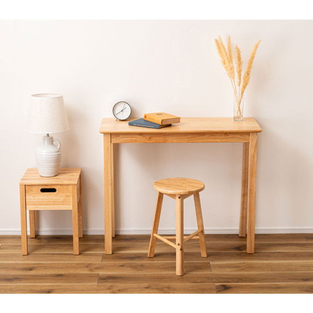 デスク 天然木 幅90cm 組み立て式 木製 リビングテーブル ダイニングテーブル シンプル 北欧