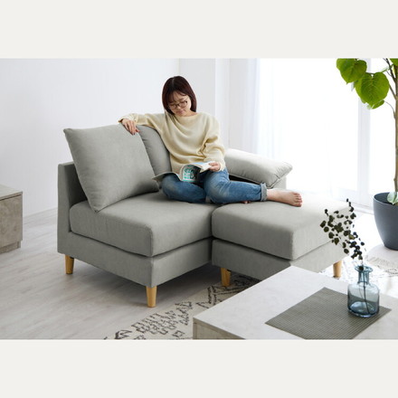 ソファカバー 2人掛け カバーリング ソファー cozapls 替えカバー オットマン カウチ ウレタン クッション ソファベッド ブルーグレー