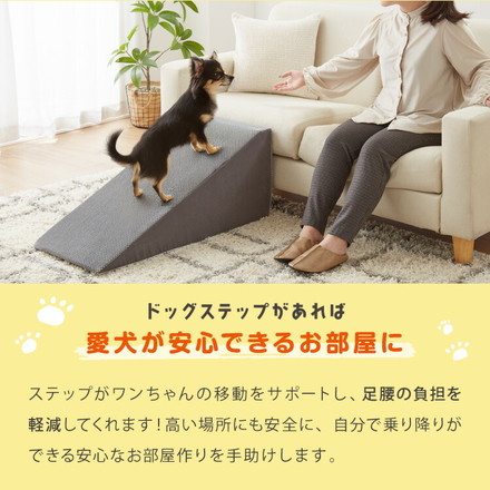 ドッグステップ スロープ 幅40cm ドッグスロープ グレー