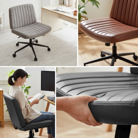 あぐらチェア 座面広々65cm ゆったり設計 高さ調節 昇降 キャスター付き デスクチェア オフィスチェア ゲーミング チェア ファブリックグレー/黒脚