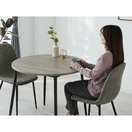 ダイニングテーブル 円形 幅90cm 北欧 カフェテーブル 直径90cm 2人用 二人用 80cm 丸 ラウンド 円卓 丸テーブル 木目調 カフェ風 ダイニング 省スペース コンパクト おしゃれ ブラウン