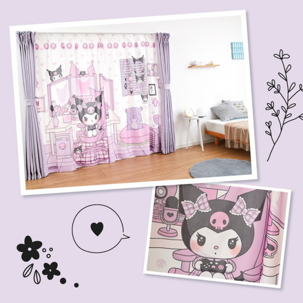 クロミ絵羽レースカーテン 2枚組 100×108cm UVカット 洗える 洗濯 プライバシー 目隠し フック付き