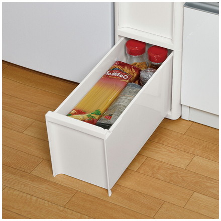 隙間収納 ミドルストッカー 幅18cm リセスタイル 日本製 引出し4段 S2段/M1段/L1段 キャスター付き