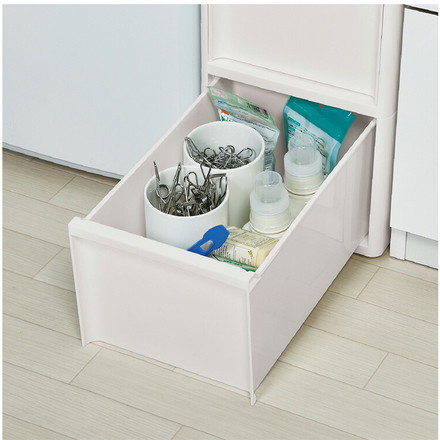 隙間収納 ミドルストッカー 幅26cm リセスタイル 日本製 引出し4段 M4段 キャスター付き JEJアステージ