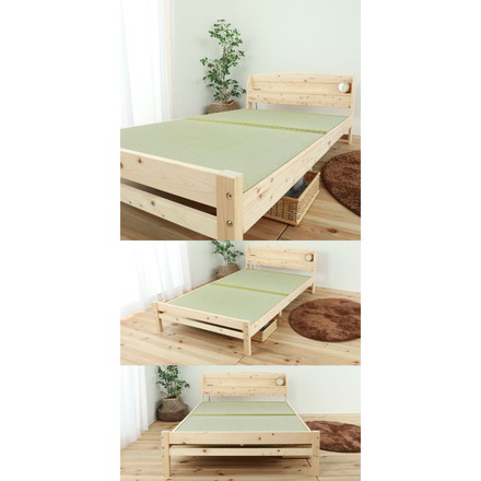 ベッドフレーム セミダブル 高さが選べるすのこベッド い草床板 ベットフレーム ベッド ベット