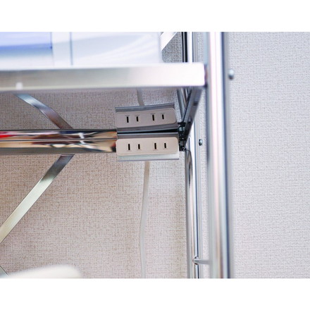 【日本製】 1585 ステンレス大型レンジラック-ハイ 3分別ペール キッチン収納 ラック レンジラック