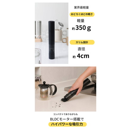 CCP コードレスハンディクリーナー SMOOK スムーク小型掃除機 キッチン 軽量 ハイパワー パワフル 水洗い スリム 簡単ゴミ捨て 専用スタンド ワンタッチ ノズル 隙間 棚 車 パソコン CM-DC26 アッシュグレー