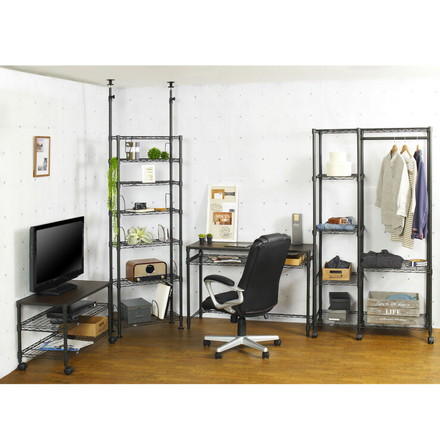 ルミナス ノワールデスク 幅110 奥行40 高さ75cmモデル 2段 机 パソコン机 PCデスク プリンター台