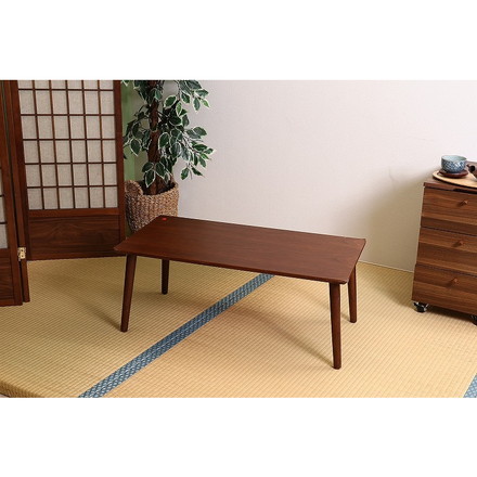 突板ローテーブル W800×D400×H320mm 天然木化粧繊維板 ブラウン