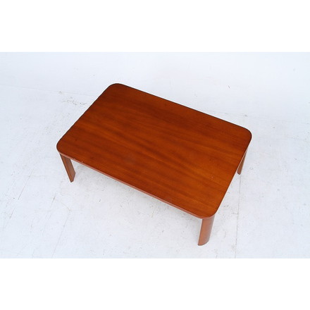 折脚ローテーブル W900×D600×H320mm MDF(突板ラバーウッド) ブラウン