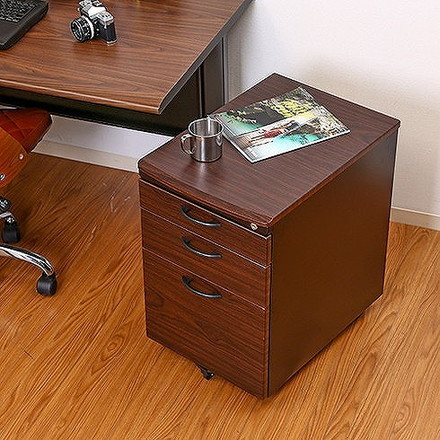 インキャビネット W400×D570×H615mm スチール ブラック×ブラウン