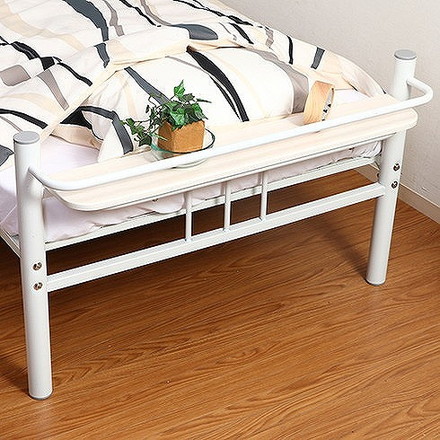 宮付 シングルベッド W1000×D2190×H635mm スチール MDF(PVC) おしゃれ