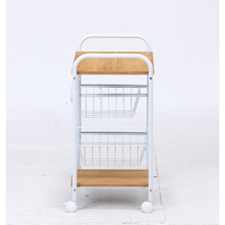 キッチンワゴン 幅56×奥行35.5×高さ69.5cm 合成樹脂化粧パーティクルボード スチール