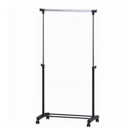 パイプシングルハンガー 3644-A0-BK 14199 ハンガーラック キャスター付き サイドフック 大容量 コンパクト コートハンガー オープンラック 衣類収納