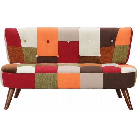 ソファ2p パッチワーク W1230×D670×H680mm 360mm ポリエステル おしゃれ