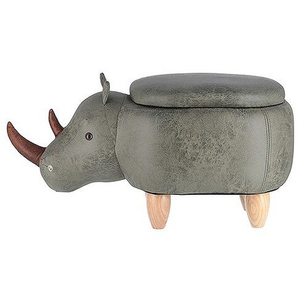 アニマルスツール収納付き W670×D340×H370mm 合板 天然木 ポリエステル 収納 サイ