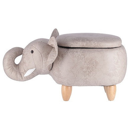アニマルスツール収納付き W700×D340×H360mm 合板 天然木 ポリエステル 収納 ゾウ