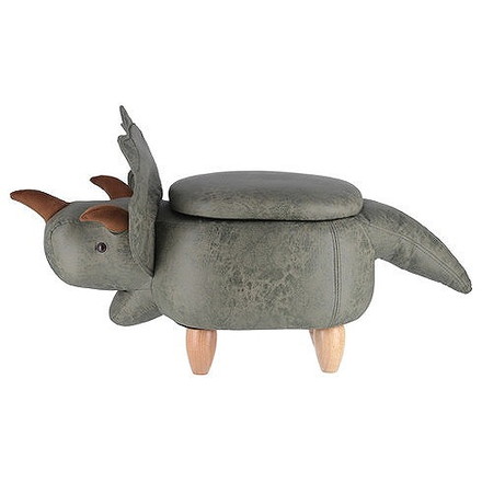 アニマルスツール収納付き W960×D340×H360mm 合板 天然木 ポリエステル 収納 ダイナソー