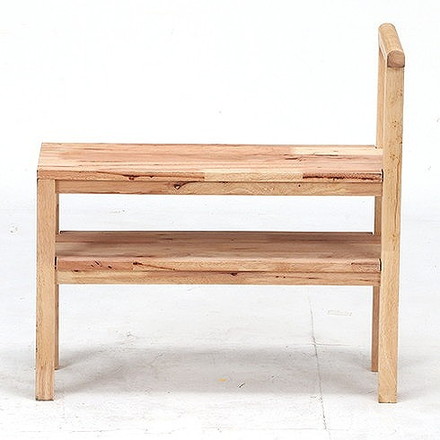 Natural Signature 玄関収納ベンチ W700×D300×H700mm ラバーウッド ポリエステル