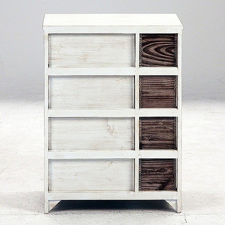 アンティークチェスト 4段 ミッシェル2 W520×D325×H710mm 繊維板 天然木(桐・杉)