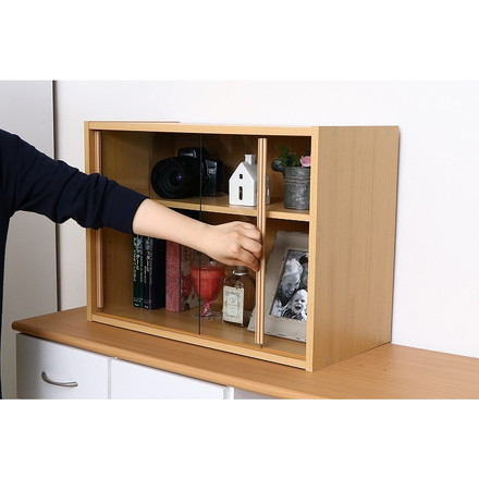 ミニ食器棚 W600×D290×H440mm ガラス おしゃれ