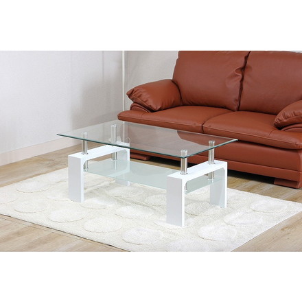 センターテーブル フォーカス W1000×D600×H450mm 強化ガラス スチール