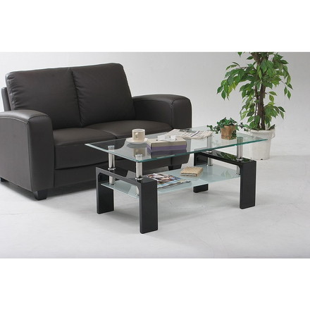 センターテーブル フォーカス W1000×D600×H450mm 強化ガラス スチール