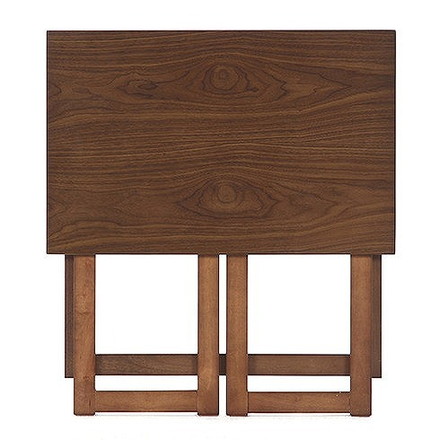 フォールディングテーブル W700×D450×H690mm 天然木化粧繊維板 ミディアムブラウン