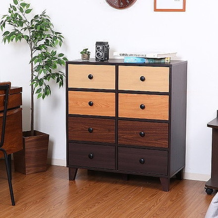 ウッドグラデーション チェスト W800×D390×H890mm MDF パチクルボード