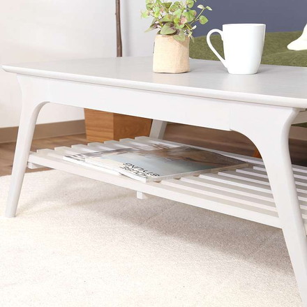 引出し付きセンターテーブル WH ローテーブル 引き出し 棚付き センターテーブル リビング