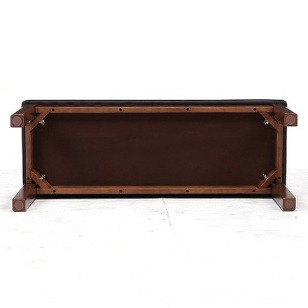 ダイニングベンチ W950×D350×H430mm 天然木(ラバーウッド) ブラウン