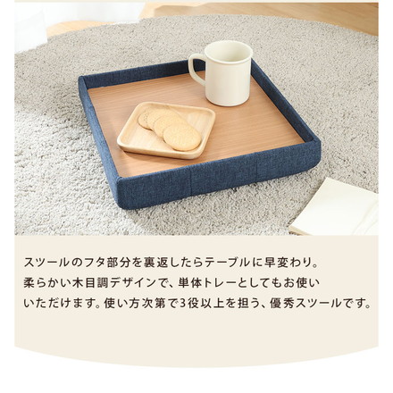 収納スツール 幅35cm 高さ35cm 収納ボックス 収納ベンチ スツール サイドテーブル グレー
