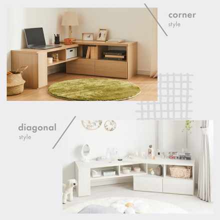 伸縮テレビボード ローボード 伸縮テレビ台 コーナー 引き出し付き 開き戸収納 コード穴付き Loniel オーク