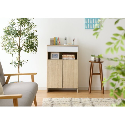 ルーター収納ボックス 電話台 Wi-Fi ラック 幅60 ケーブルボックス FAX台 木製 ブラウン