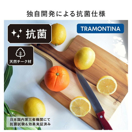 トラモンティーナ 天然木 抗菌仕様 カッティングボード チーク 手付丸 13278/051 キッチン カビの生えないまな板 木製 チーク材 アウトドア キャンプ BBQ おしゃれ TRAMONTINA