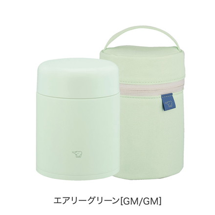 象印 シームレスせん ステンレススープジャー ポーチ付き 2点セット400ml SW-LA40 SW-PC01 真空二重構造 パッキン一体型 ZOJIRUSHI エアリーグリーン[GM/GM]