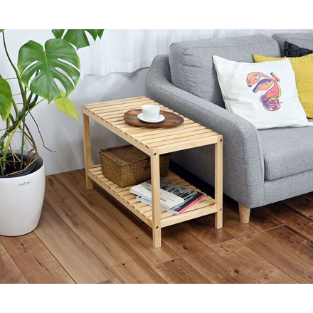 ウッドラック2段 オープンラック 収納 リビング収納 リビングシェルフ 収納ラック 2段 シェルフ ラック