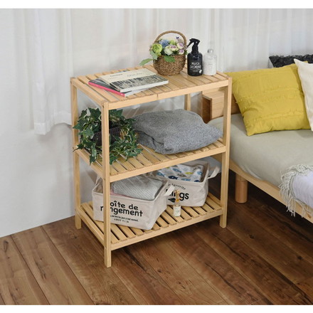 ウッドラック3段 オープンラック 収納 リビング収納 リビングシェルフ 収納ラック 3段 シェルフ ラック