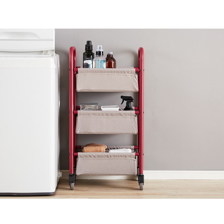 ワゴン American Laundry バスケットワゴン 3段 ランドリーワゴン シェルフ 棚 ラック