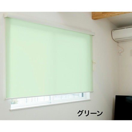 ロールスクリーン カバー付き 幅45cm×高さ135cm シンプル 北欧 オフィス マンション 間仕切り グリーン