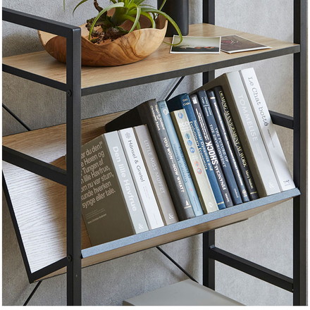 シェルフ 4段 幅60cm 収納ラック ブラックアイアン 古木風 本棚 書棚 収納棚 書斎 リビング