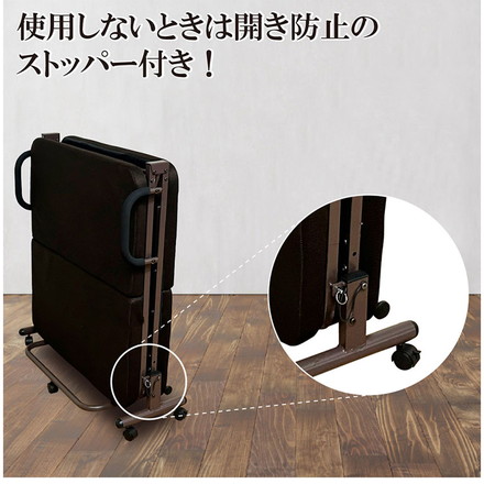 折りたたみベッド シングル コンパクト 省スペース メッシュ生地 通気性 パイプベッド ストッパー付き スチール