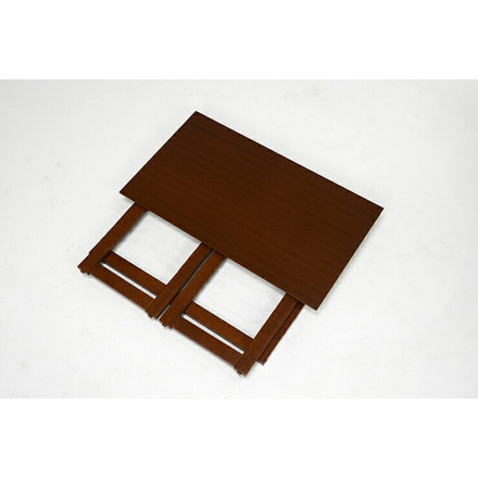 萩原 折りたたみテーブル VT-7812DBR テーブル 折り畳み式 簡単