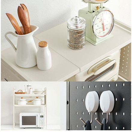 伸縮式 レンジ上ラック 2段タイプ 幅41cm~63cm 奥行32.5cm 可動棚 伸縮 レンジラック ブラック