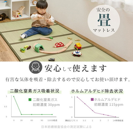 畳ベッド シングル 頑丈 耐荷重350kg 畳マットレス すのこベッド ベッドフレーム 宮棚付き ナチュラル/キフネ