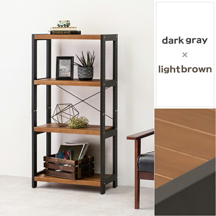 オープンラック 4段 幅60cm 木製 天然木 棚板高さ調節 魅せる収納 棚 シェルフ 北欧 フレンチカントリー調 ホワイトウォッシュ